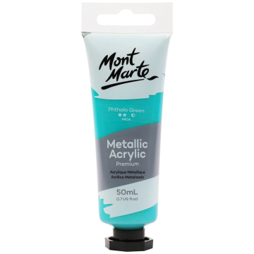 Mont Marte Metallic Acrylic Paint 50ml - Phthalo Green