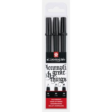 Pigma Calligraphy Pen Set (3 Pcs) Black - Sakura