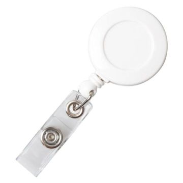 Card Holder "White" ID Card Roller Clip Retractable