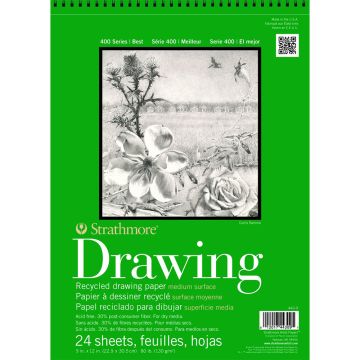 Strathmore Drawing Paper Pads 400 Series Recycled 9" x 11" 443-9