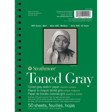 Strathmore Toned Grey Sketchbook A5 (Wirebound)  412-105