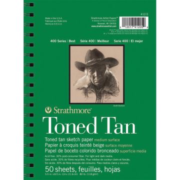 Strathmore Toned Tan Sketchbook A5 (Wirebound)  412-5