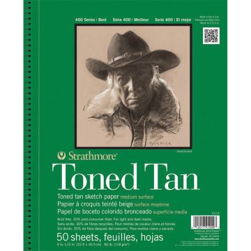 Strathmore Toned Tan Sketchbook 9" x 12" (Wirebound)  412-9