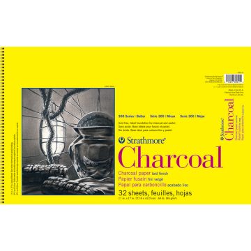 Strathmore 300 Series Charcoal Pad, 11" x 17" Wire Bound - 330-11