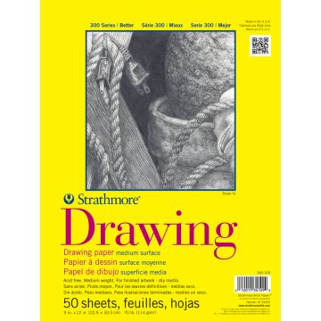 Strathmore Drawing Pad, Medium Surface, 9" x 11" - SM340-109