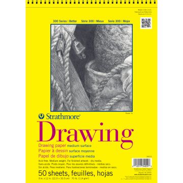 Strathmore Drawing Pad, Medium Surface, 9" x 11" Spiral  - SM340-9