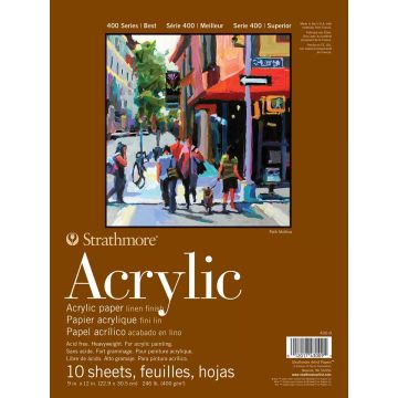 Strathmore Acrylic Paper Pad 9"X12"-10 Sheets -430-9