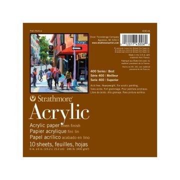 Strathmore 400 Series Acrylic Pad, Linen Finish, 6"x6" 430-6