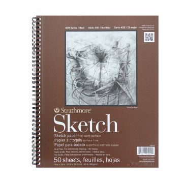 Strathmore 400 Series Sketch Pad, 9" x 11" 50 Sheets, 455-9