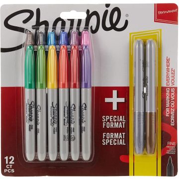 Sharpie Classic And Metallic Fine Point Permanent Marker Assorted set of 14