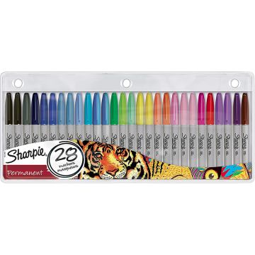 Sharpie Fine Point Permanent Markers, Assorted, Pack of 28