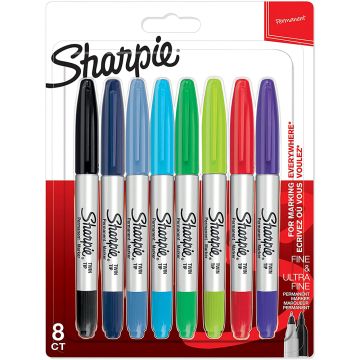Sharpie Twin Tip Permanent Marker Assorted 8 Pieces