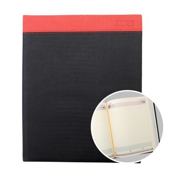 2025 Executive Daily Diary - Blue Edge Stitching with White Thread 10 x 8 inch
