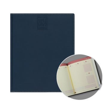 2024 Executive Weekly Diary - Blue with White Thread 10 x 8 inch