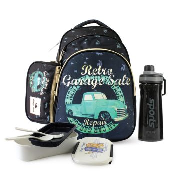 Glossy Bird Hard Surface Car School Bag Set