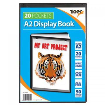 A2 Display Book 20 Pocket Tiger - Black