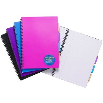 4 SUBJECT NOTEBOOK TWIN WIRE A4 ASSORTED – TIGER