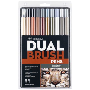 Dual Brush Pen Art Markers, 20C Set, Neutral Palette - 56194