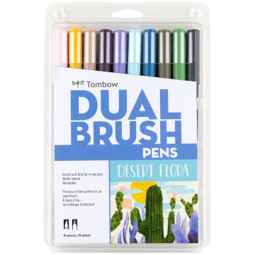 Tombow Dual Brush Pen Art Markers, 10C Set, Desert Flora - 56197