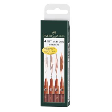 Pitt Artist Pen India ink pen, wallet of 4, sanguine