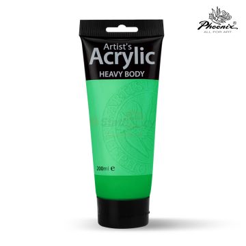 Acrylic Color 200ml 161 Flurescent Green  - Phoenix