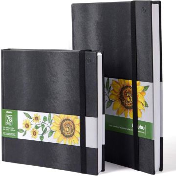 Ohuhu Art Sketchbooks, Dual-Pack, 8.3"Ã—8.3" & 8.3"Ã—11.7", 120LB/200GSM, 78 Sheets Each