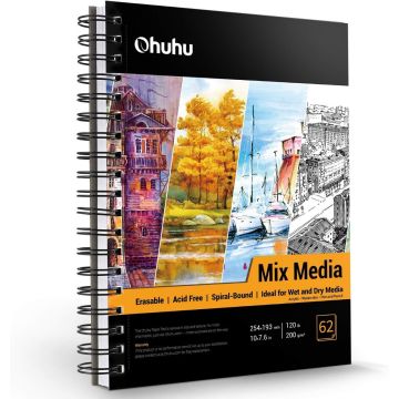 Ohuhu Mix Media Pad, 10"Ã—7.6", 120LB/200GSM, 62 Sheets