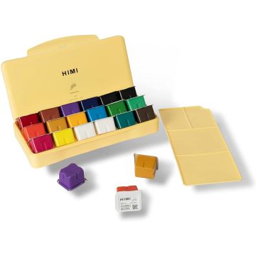 MIYA Gouache Paint Set, 18 Colors x 30ml Yellow - TST16