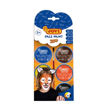 Jovi  Face Paint, Zoo Set, 6 Bottles, 8 ml