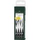 Pitt Artist Pen India ink pen, wallet of 4, black