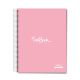 5 Subject Hard Cover University Book U5-01 Pink