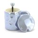 Ceramic Coffee or Tea Mug with Handle, Lid and with Spoon - Blue