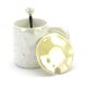 Ceramic Coffee or Tea Mug with Handle, Lid and with Spoon - Pearl white