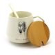 Ceramic Coffee or Tea Mug with Handle, Lid and with Spoon - Have a buture