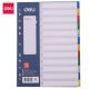 Deli 1-12 PP Dividers A4 - 12 Sheets