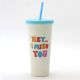 Water Bottle DW Plastic 2024 Tumbler with straw Blue