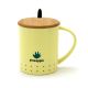 Fancy Ceramic Coffee or Tea Mug with Handle, Lid and with Spoon - Pineapple