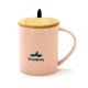 Fancy Ceramic Coffee or Tea Mug with Handle, Lid and with Spoon - Strawberry