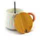 Ceramic Coffee or Tea Mug with Handle, Lid and with Spoon - 