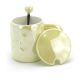 Ceramic Coffee or Tea Mug with Handle, Lid and with Spoon - Yellow