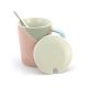 Ceramic Coffee or Tea Mug with Handle, Lid and with Spoon - Heart