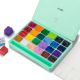 HIMI Gouache Paint Set, 24 Colors x 30ml Unique Jelly Cup Design Green