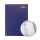 2025 Daily Planner, A5 Size, Half Page, Hard Cover, Blue - Saturday/Sunday Edition