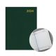 2024 A5 Half-Page Diary with Green Hardcover - Saturday/Sunday Edition